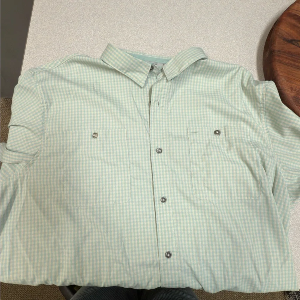World wide Sportsman  Light Blue-Green Checkered Shirt‎ 2Xl